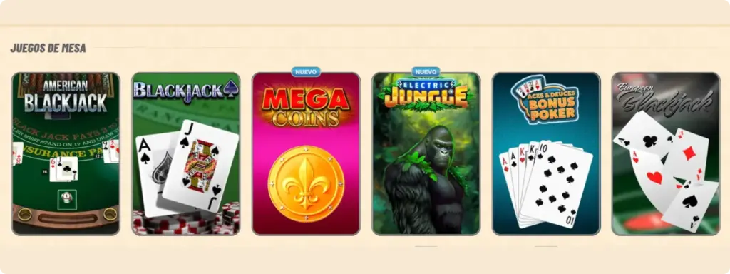 Vegasino casino Juegos de Mesa