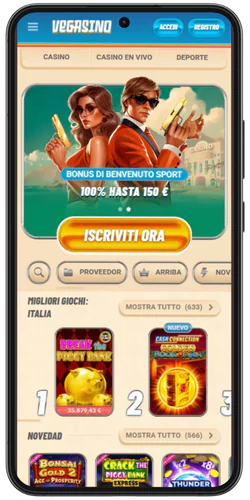 Vegasino main page