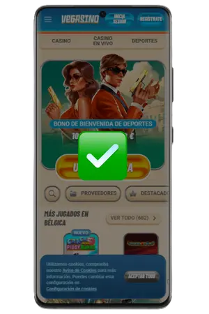 ¡Listo! Ya te has registrado en el Vegasino Casino