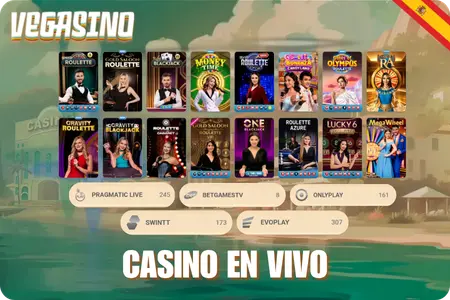 Casino con crupier en vivo en Vegasino Casino